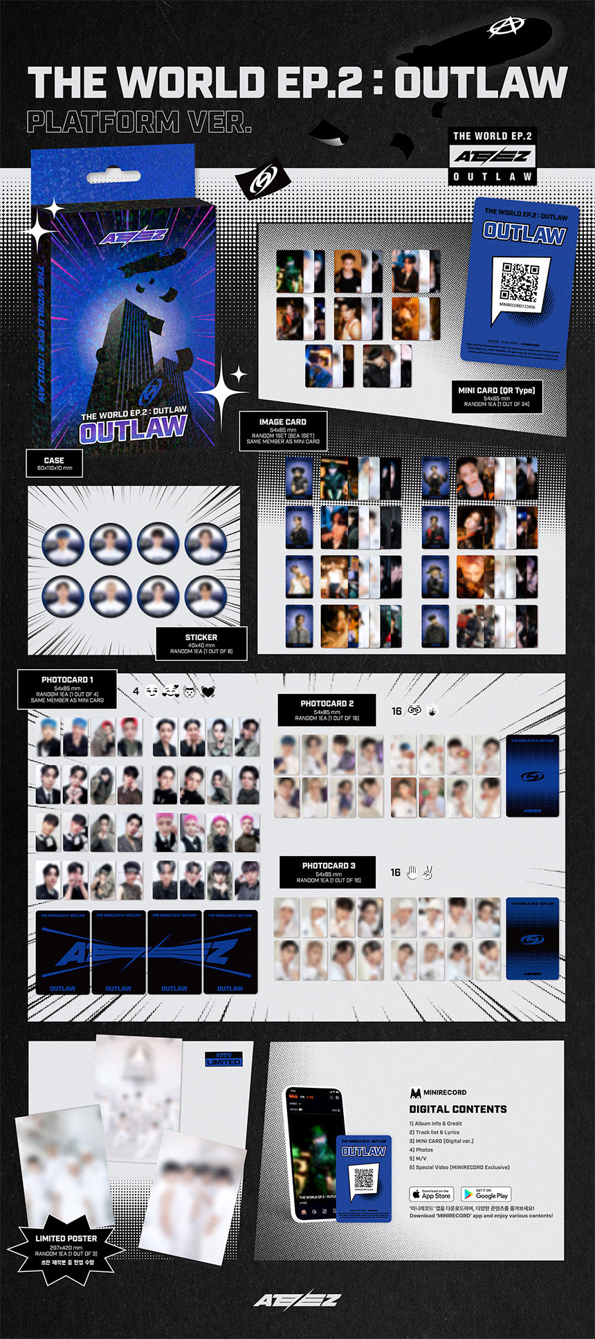 ATEEZ The World EP.2 : OUTLAW 9th Mini Album Platform Version